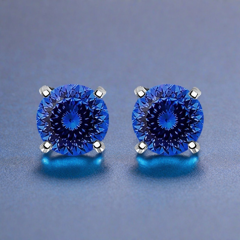 Women's 2CT S925 Sterling Silver Bird's Nest Cut Stud Earrings